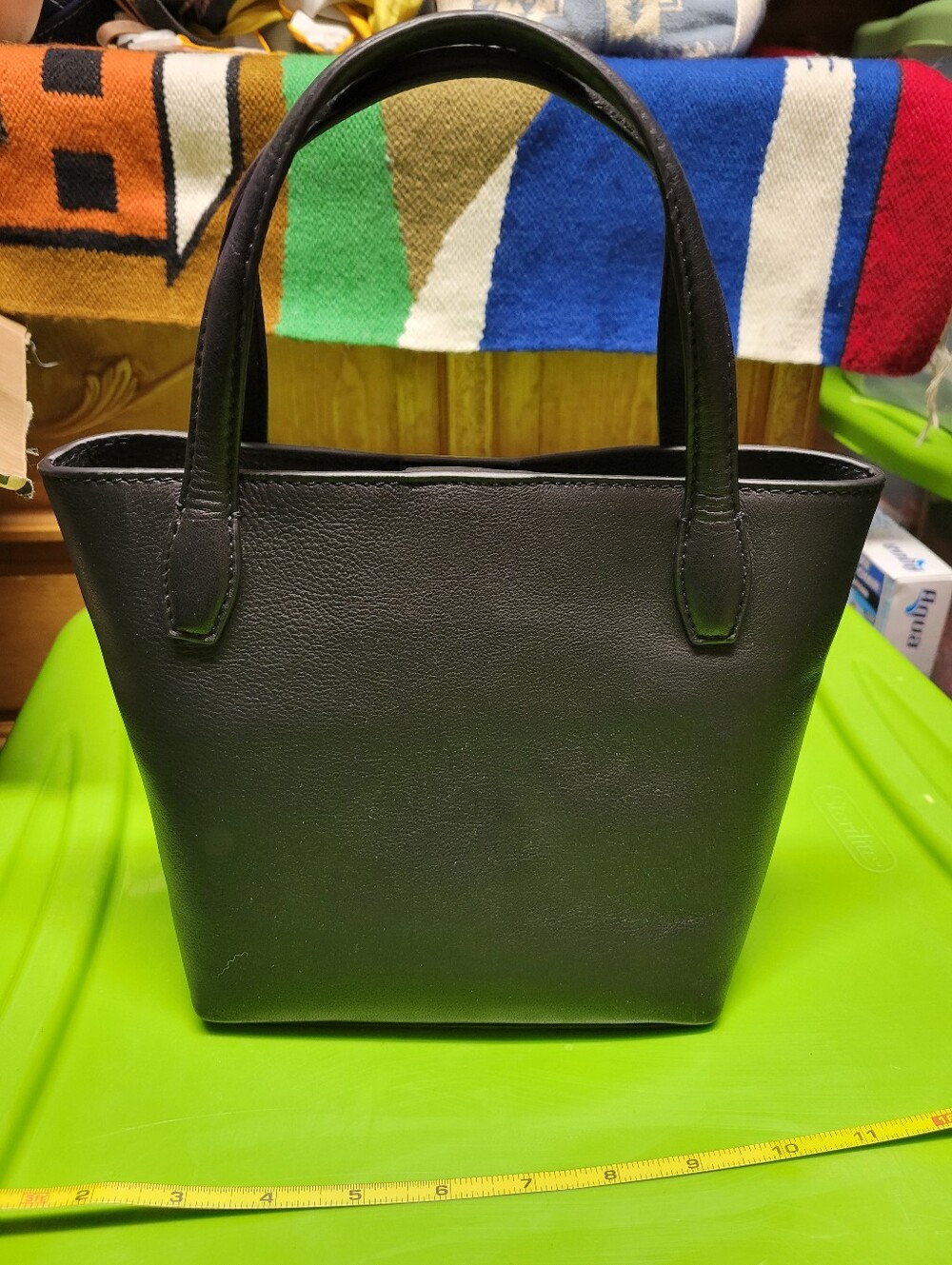 Small Black Leather Tote Crossbody